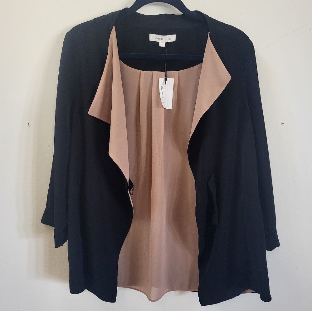 Elegant Black and Pink Women's Jacket